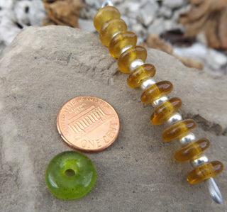 African Recycled Glass (Okata Beads)  * Shades of Amber - Mhai O' Mhai Beads
 - 1