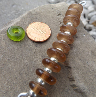 African Recycled Glass (Okata Beads)  * Browny Tan - Mhai O' Mhai Beads
 - 1
