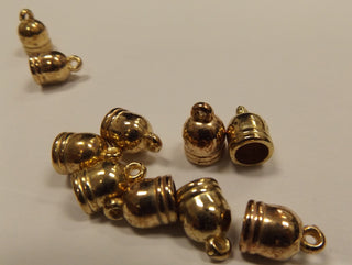 Cord End(s) 8 x 12 mm (6 mm hole) *Gold Color (packed 10 or Bulk) - Mhai O' Mhai Beads
 - 1