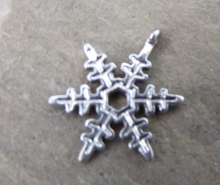 Snowflake Charm *Silvertone (20 x 23 mm)  Sold Individually or 10 Pack - Mhai O' Mhai Beads
 - 1