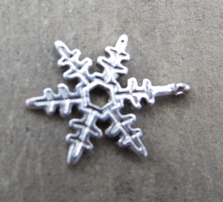 Snowflake Charm *Silvertone (20 x 23 mm)  Sold Individually or 10 Pack - Mhai O' Mhai Beads
 - 2