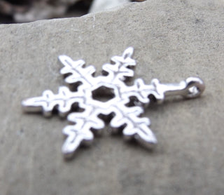 Snowflake Charm *Silvertone (20 x 23 mm)  Sold Individually or 10 Pack - Mhai O' Mhai Beads
 - 3