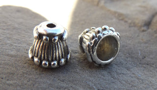 Tibetan Silver Bead Caps,  Cone, Antique Silver Color. - Mhai O' Mhai Beads
 - 2