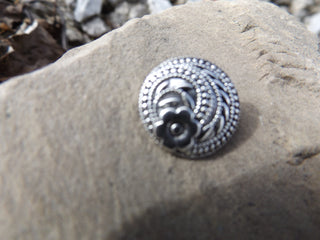 Button (METAL) Shank Style with Flower and Scrolling.  Sold Individually or Bulk - Mhai O' Mhai Beads
 - 3