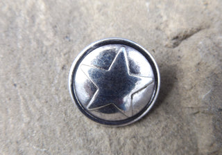 Button (METAL) Shank Style  Star Symbol Round.  Sold Individually or Bulk - Mhai O' Mhai Beads
 - 1