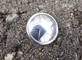 Button (METAL) Shank Style  Star Symbol Round.  Sold Individually or Bulk - Mhai O' Mhai Beads
 - 3