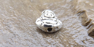 Tibetan Style Zinc Alloy Buddha Beads, Antique Silver, 11x10.5x5mm, Hole: 1.5mm (*Packed 10) - Mhai O' Mhai Beads
 - 2