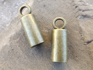 Alloy Teminators Cord Ends, Column, Antique Bronze, 27x10x13mm, Hole: 5mm (packed 4 or Bulk) - Mhai O' Mhai Beads
 - 2