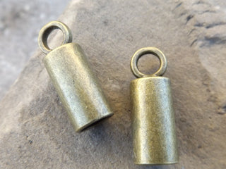 Alloy Teminators Cord Ends, Column, Antique Bronze, 27x10x13mm, Hole: 5mm (packed 4 or Bulk) - Mhai O' Mhai Beads
 - 3