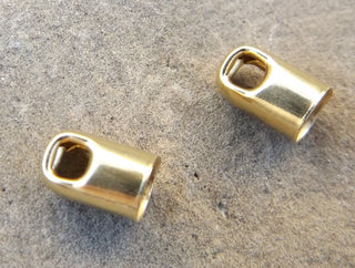 Cord Tips, Brass, Unplated, 5mm in diameter, 8mm long, hole: 3mm  (PACKED 20) - Mhai O' Mhai Beads
 - 1