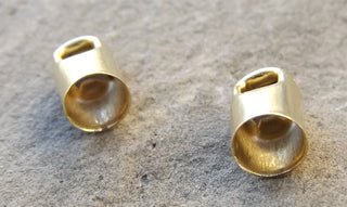 Cord Tips, Brass, Unplated, 5mm in diameter, 8mm long, hole: 3mm  (PACKED 20) - Mhai O' Mhai Beads
 - 3