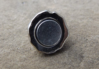 Brass "Bubbly" Magnetic Clasps, Round, Platinum, 15x10mm, Hole: 0.5mm  (sold individually) - Mhai O' Mhai Beads
 - 2