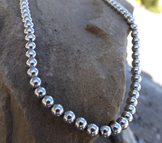 Non magnetic Hematite Beads.  AAA Grade. *Silverplated  (See drop down for size options) - Mhai O' Mhai Beads
 - 1