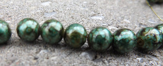 Round Glass Beads, Round, DarkSeaGreen, 8mm, Hole: 1.5mm; about 52 pcs/strand (B1029DSG) - Mhai O' Mhai Beads
 - 2