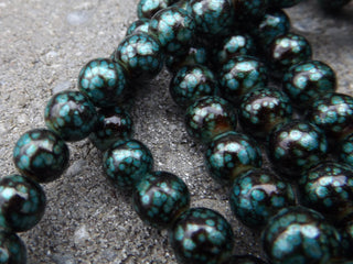 Round Glass Beads, Round, Dark Olive Green, 8mm, Hole: 1.5mm; about 52 pcs/strand (B1029DOG) - Mhai O' Mhai Beads
 - 2