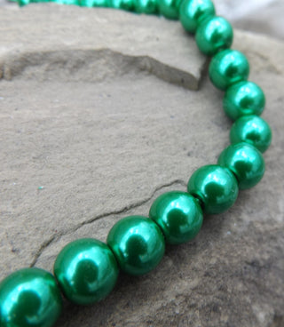 Glass Pearls *Christmas Green  (See drop down for size options) - Mhai O' Mhai Beads
 - 3