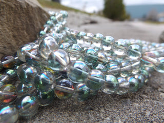 Glass Beads Round (Electroplated in a Full Rainbow Finish)  15" strand (8mm Beads) - Mhai O' Mhai Beads
 - 2