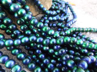 Glass Beads Round (6mm) Frosted Green and Purple *Approx 65 Beads per strand - Mhai O' Mhai Beads
 - 2