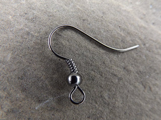 Ear Wire (Shepherds Hook w/ wrap and ball) *GUNMETAL color (packed 10 or Bulk) - Mhai O' Mhai Beads
 - 2