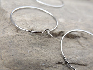 Wine Glass Charm Rings Hoop Earrings, (Brass) about 25mm in diameter, 0.8mm thick  (Packed 20 or Bulk) - Mhai O' Mhai Beads
 - 2