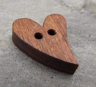 Heart Shaped Wood Buttons , (Sold Individually) - Mhai O' Mhai Beads
 - 1