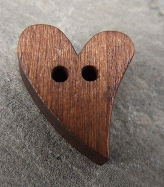 Heart Shaped Wood Buttons , (Sold Individually) - Mhai O' Mhai Beads
 - 2