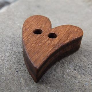 Heart Shaped Wood Buttons , (Sold Individually) - Mhai O' Mhai Beads
 - 3