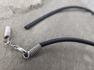 Black Rubber Necklace Cord Making, with Iron Findings, Platinum, 19"; 2mm - Mhai O' Mhai Beads
 - 2