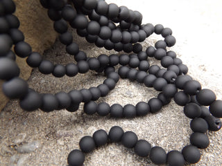 Glass Beads (Rubber Coated)  Black - Mhai O' Mhai Beads
 - 1