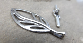 Leaf and Branch Style Toggle Clasp.  (Packed 2 or in Bulk)  Silvertone - Mhai O' Mhai Beads
 - 4