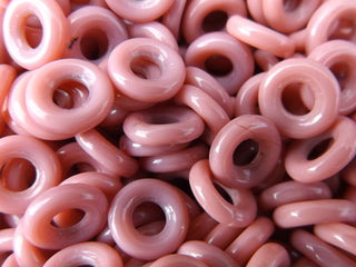 Czech Glass Donuts *ANTIQUE ROSE (9 mm Size  Hole 4mm) - Mhai O' Mhai Beads
