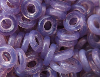 Czech Glass Donuts *CLEAR LAVENDER LUSTRE (9 mm Size  Hole 4mm) - Mhai O' Mhai Beads
 - 2