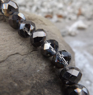 Copy of Glass Beads Strands, Faceted Abacus, (BLACK AB), 6x4mm, Hole: 1mm; - Mhai O' Mhai Beads
 - 2