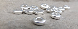 Tibetan Silver Beads, (Packed 25 beads)  Donut, Silver, 6x2mm, Hole: 2.5mm. - Mhai O' Mhai Beads
 - 2