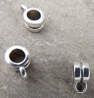 Hanger/ Bail. Antique Silver ,  about 4x6x9mm,hole 2mm,4mm inner diameter  (Packed 15) - Mhai O' Mhai Beads
 - 3