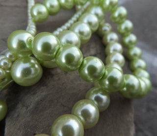 Glass Pearls *GREENISH YELLOW (See drop down for available sizes) - Mhai O' Mhai Beads
 - 1