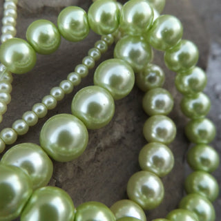 Glass Pearls *GREENISH YELLOW (See drop down for available sizes) - Mhai O' Mhai Beads
 - 2