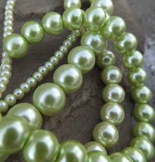 Glass Pearls *GREENISH YELLOW (See drop down for available sizes) - Mhai O' Mhai Beads
 - 3