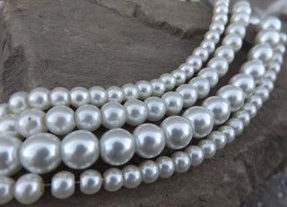 Glass Pearls *WHITE (See drop down for available sizes) - Mhai O' Mhai Beads
 - 1