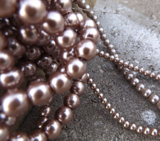 Glass Pearls * Rose Cafe au Lait (See drop down for available sizes) - Mhai O' Mhai Beads
 - 1