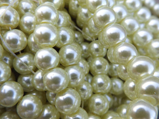 Glass Pearls *Honey Dew    (See drop down for available sizes) - Mhai O' Mhai Beads
 - 1