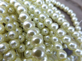 Glass Pearls *Honey Dew    (See drop down for available sizes) - Mhai O' Mhai Beads
 - 2