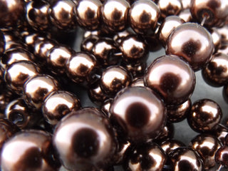 Glass Pearls *CHOCOLATE BROWN  (See drop down for available sizes) - Mhai O' Mhai Beads
 - 2