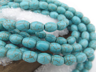 Howlite (Dyed to resemble Turquoise)  Oval  *10x8mm size - Mhai O' Mhai Beads
 - 1