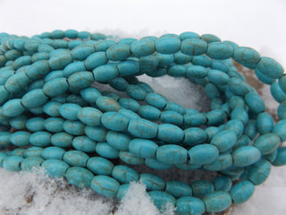 Howlite (Dyed to resemble Turquoise)  Oval  *8 x5mm size - Mhai O' Mhai Beads
 - 1