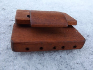 Wood Clasps, CoconutBrown, about 48mm wide, 46mm long, 18mm thick - Mhai O' Mhai Beads
 - 3