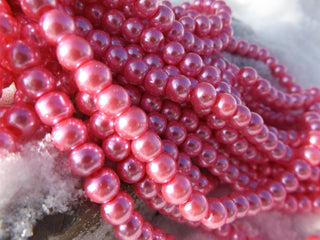 Glass Pearls * Little Girl Pink  (See drop down for available sizes) - Mhai O' Mhai Beads
 - 1