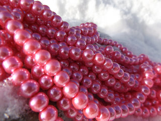 Glass Pearls * Little Girl Pink  (See drop down for available sizes) - Mhai O' Mhai Beads
 - 2