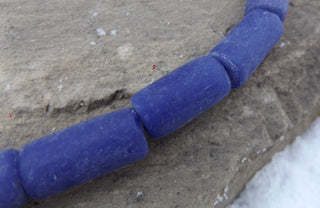 Sand Cast African Recycled Glass   (Navy Blue) * 3 Beads - Mhai O' Mhai Beads
 - 2