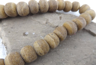 Sand Cast African Recycled Glass Rounds  (Dark Sand) * 4 Beads - Mhai O' Mhai Beads
 - 2